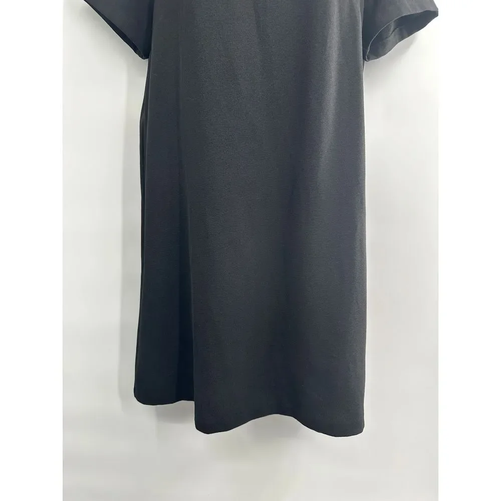 Felicity &‎ Coco Black Short Sleeve Shift Dress Small